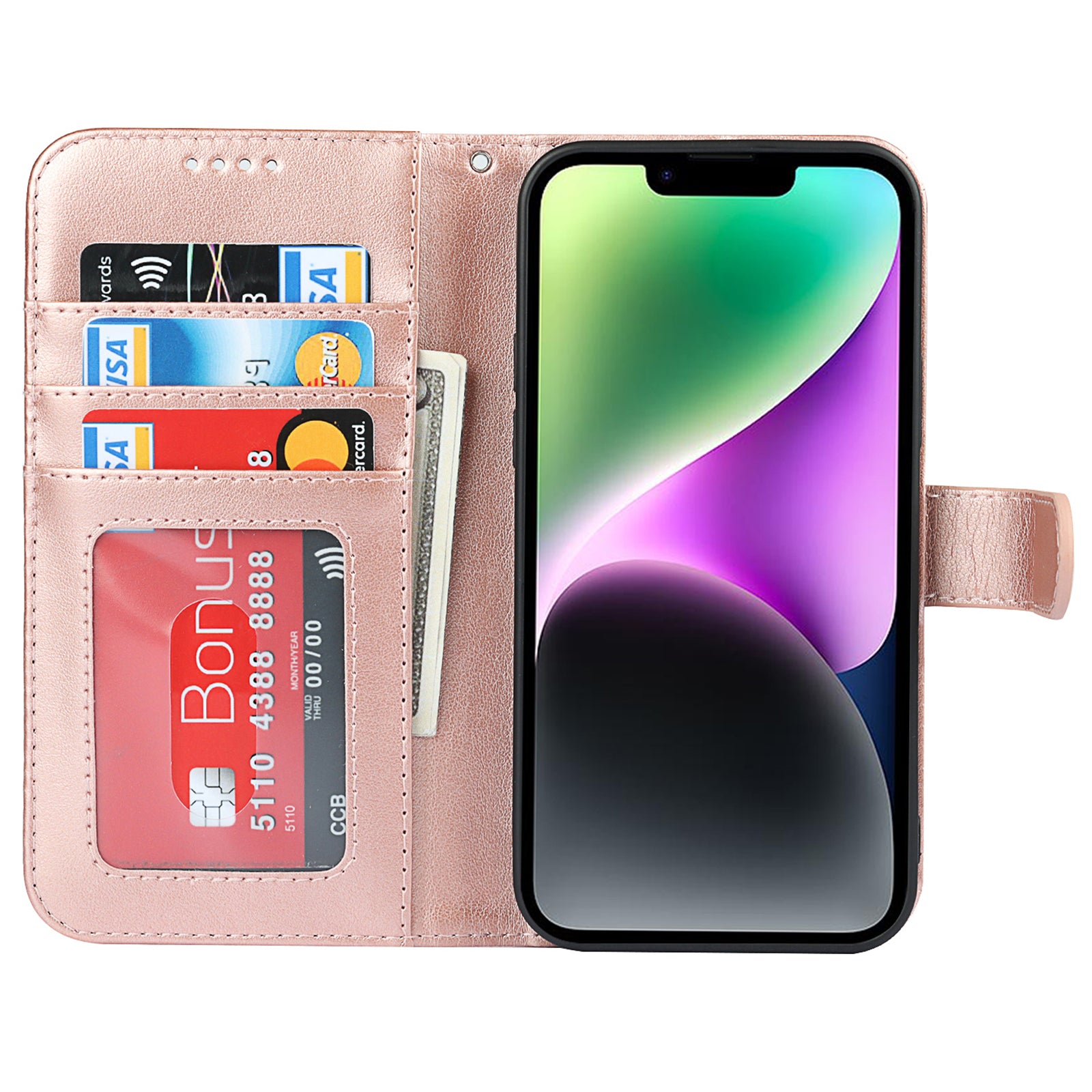 Pro iPhone 14 Plus PU kožené pouzdro na peněženku na telefon R61 Texture Felled Seam Cover Pro iPhone 14 Plus PU kožené pouzdro na peněženku na telefon R61 Texture Felled Seam Cover
